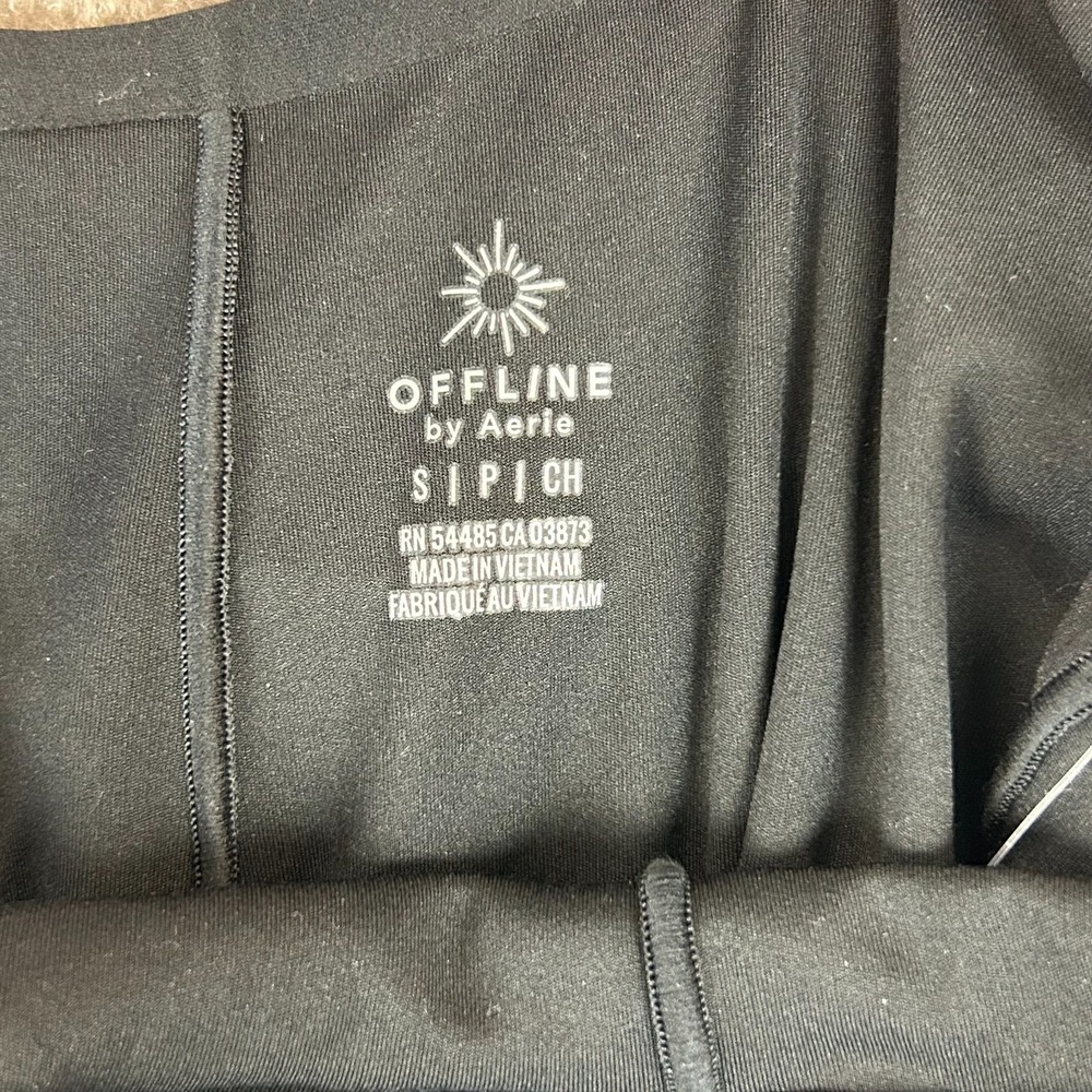 Offline BY Aerie Real Me One Piece Bodysuit Womens Small Black Cross Back Strap - Picture 6 of 16